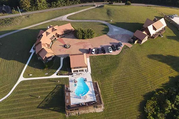 Tennessee House Rental | Copper Top Estates — Sleeps 32 | Second Arial View of House | Norris Lake Villas | Norris Lake House Rental | Norris Lake Cabin Rental | Norris Lake Vacation Rental | Tennessee Lake House Rental | Tennessee Lake Vacation Rental | Tennessee Lake Cabin Rental | Norris Lake House Property Management| |