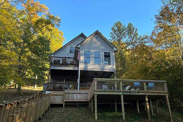 Tennessee Lake House Rental | Black Dog Lake House — Sleeps 8 | View of Back of House | Norris Lake Villas | Norris Lake House Rental | Norris Lake Cabin Rental | Norris Lake Vacation Rental | Tennessee Lake House Rental | Tennessee Lake Vacation Rental | Tennessee Lake Cabin Rental | Norris Lake House Property Management